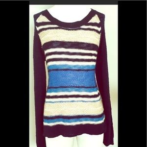 Navy & tan knit sweater